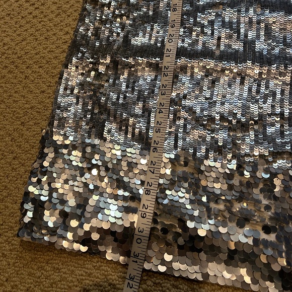 Club Monaco Silver Sequin racer-back Swing Dress - Picture 2 of 10